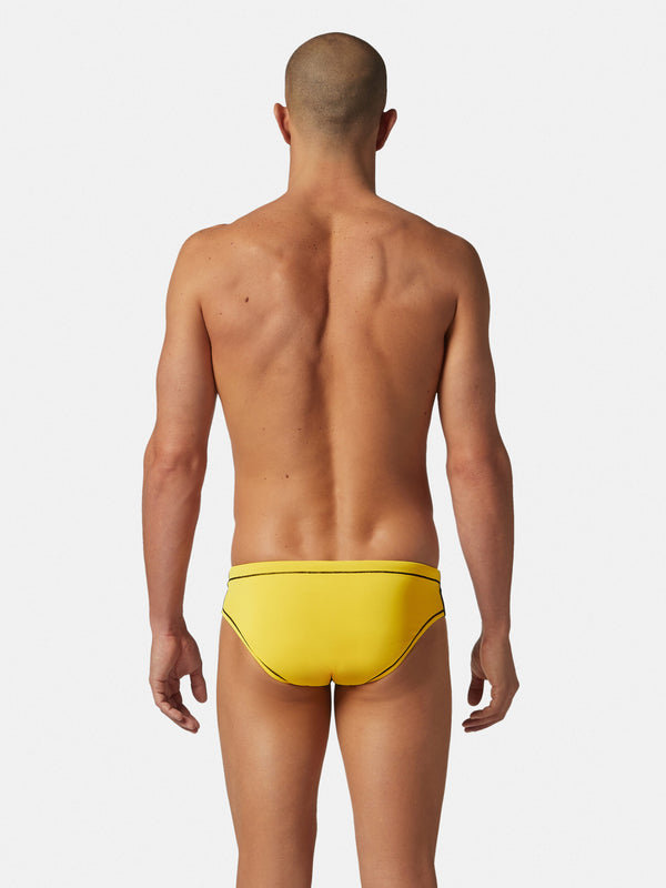 COSTUME AKRON ITALIA UOMO SLIP NUOTO PISCINA BICOLOR GIALLO NERO