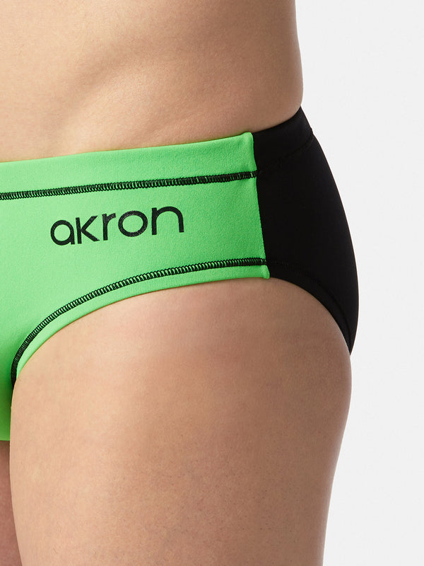 COSTUME AKRON ITALIA UOMO SLIP NUOTO PISCINA BICOLOR VERDE NERO ADDISON EVO