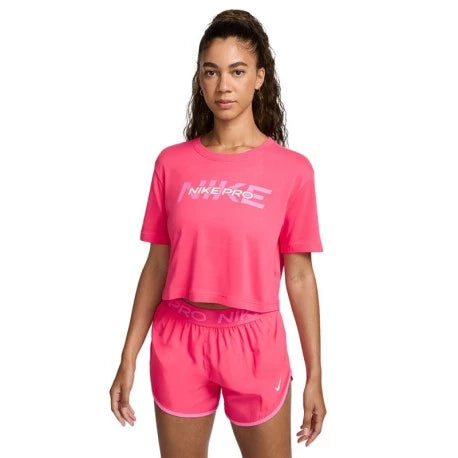 T SHIRT DONNA NIKE PRO MAGLIA CORTA CROP WOMAN ROSA