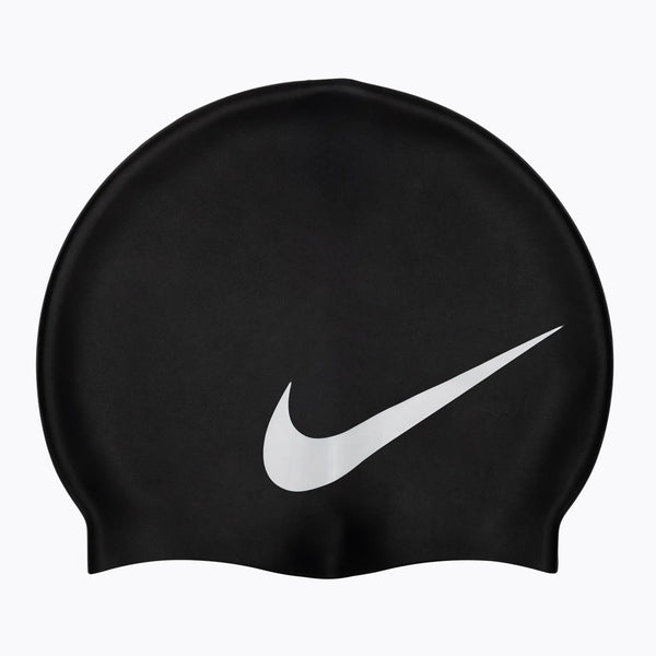 CUFFIA PISCINA NUOTO NIKE SWIM CAP SILICONE SWOOSH NERA