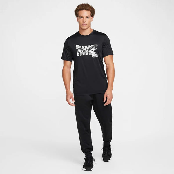 T SHIRT NIKE MAGLIA PALESTRA GYM FITNESS SPORTSWEAR DRY-FIT UOMO NERA