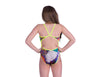 COSTUME DONNA AKRON ITALIA NUOTO PISCINA SPALLINA STRETTA MULTICOLOR FLOWER