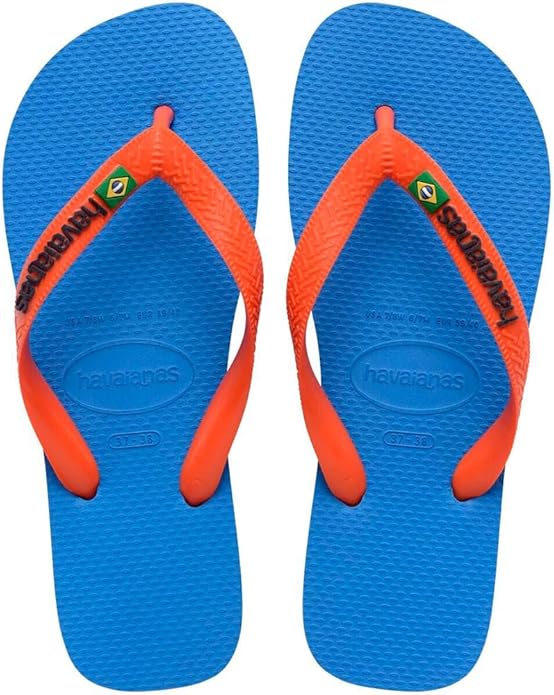 INFRADITO HAVAIANAS CIABATTE MARE PISCINA NUOTO BRAZIL BLU ARANCIO