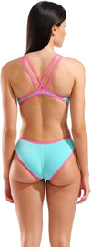 COSTUME ARENA DONNA ONE DOUBLE CROSS BACK LOGO SPALLINA INTERO PISCINA WATER