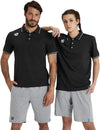 POLO ARENA TEAM POLOSHIRT SOLID COTTON NUOTO TRAINING BLACK NERA