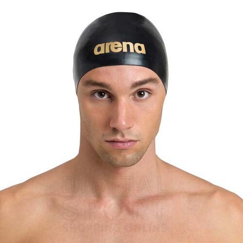 CUFFIA ARENA COMPETIZIONE MOULDED PRO 2 SILICONE SWIM CAP CUFFIE PISCINA NUOTO NERA ORO