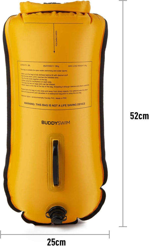 SET BOA ACQUE LIBERE  DRYBAG BUOY CSW 28 LITRI YELLOW GIALLO FLUO