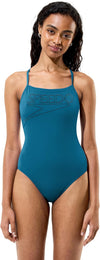 COSTUME DONNA PISCINA SPEEDO NUOTO INTERO SPALLINA ENDURANCE+ LOGO THINSTRAP ONE PIECE BLUE TEAL ABYSS