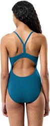 COSTUME DONNA PISCINA SPEEDO NUOTO INTERO SPALLINA ENDURANCE+ LOGO THINSTRAP ONE PIECE BLUE TEAL ABYSS