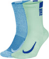 CALZE NIKE 2PAIA COPPIA RUNNING FITNESS SOCKS AZZURRA - VERDE ACQUA