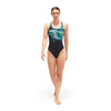 COSTUME DONNA PISCINA SPEEDO NUOTO INTERO NERO FANTASIA