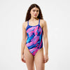 COSTUME DONNA PISCINA SPEEDO INTERO SPALLINA STRETTA BLU ROSA