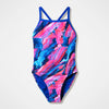 COSTUME DONNA PISCINA SPEEDO INTERO SPALLINA STRETTA BLU ROSA