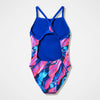 COSTUME DONNA PISCINA SPEEDO INTERO SPALLINA STRETTA BLU ROSA