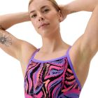 COSTUME DONNA PISCINA SPEEDO NUOTO INTERO SPALLINA STRETTA FL PRINTED TURNBACK AF