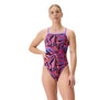 COSTUME DONNA PISCINA SPEEDO NUOTO INTERO SPALLINA STRETTA FL PRINTED TURNBACK AF