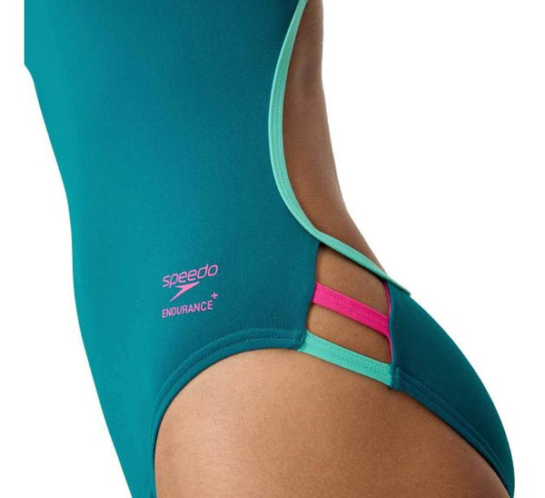 COSTUME DONNA PISCINA SPEEDO NUOTO INTERO SPALLINA SOLID TRI BACK ONE PIECE