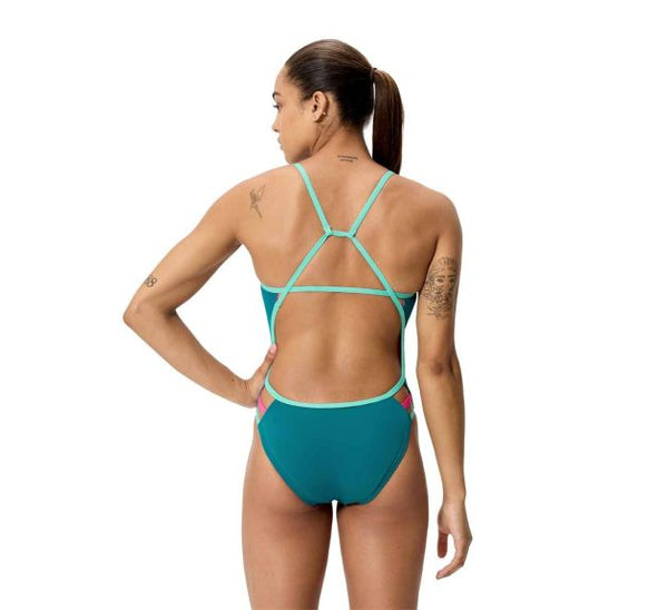 COSTUME DONNA PISCINA SPEEDO NUOTO INTERO SPALLINA SOLID TRI BACK ONE PIECE