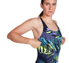 COSTUME DONNA PISCINA SPEEDO NUOTO INTERO FANTASIA DARK BLUE