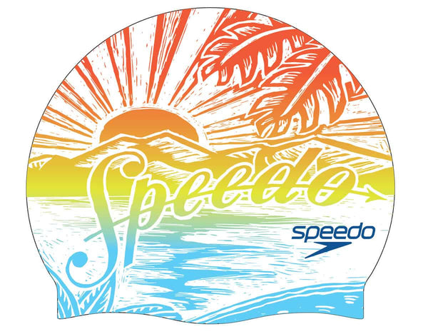 CUFFIA NUOTO SPEEDO PISCINA IN SILICONE DIGITAL PRINTED CAP HAWAIAN