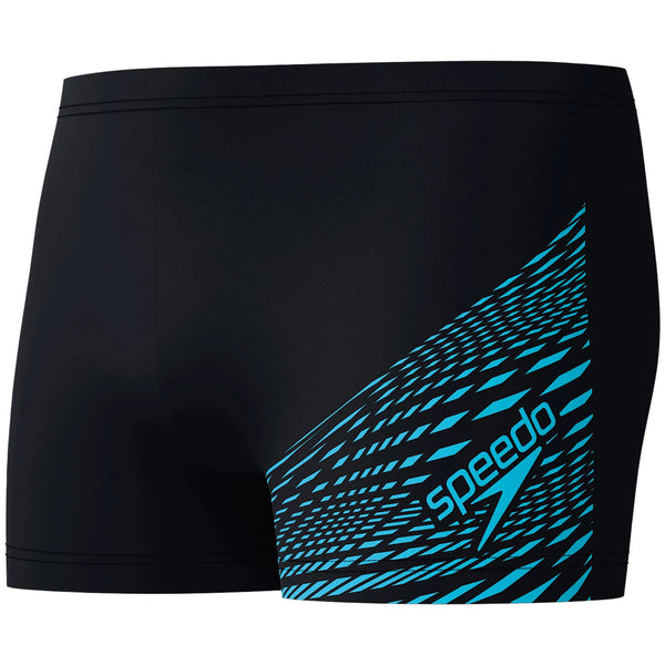 BOXER UOMO SPEEDO COSTUME DA BAGNO ALTO DUO LOGO NERO AZZURRO