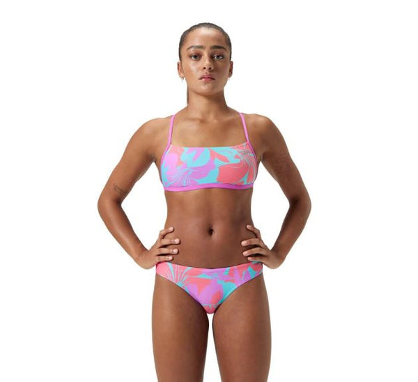 COSTUME 2 PEZZI SPEEDO BIKINI DONNA PISCINA NUOTO FUCHSIA FIORI