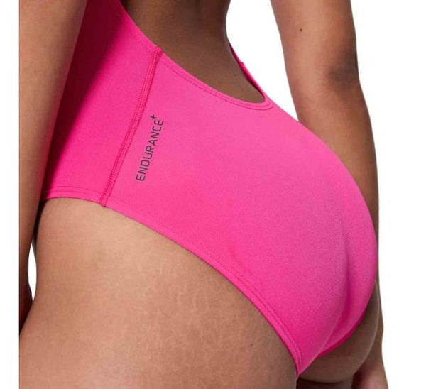 COSTUME DONNA PISCINA SPEEDO NUOTO INTERO SPALLINA ENDURANCE+ LOGO THINSTRAP ONE PIECE PINK