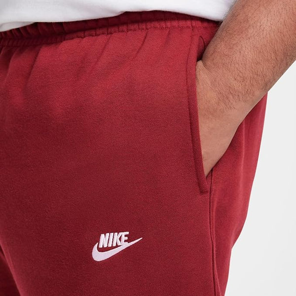 PANTALONE NIKE UOMO TUTA TRAINING JOGGER CLUB FELPATO ROSSO