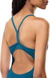 COSTUME DONNA PISCINA SPEEDO NUOTO INTERO SPALLINA ENDURANCE+ LOGO THINSTRAP ONE PIECE BLUE TEAL ABYSS