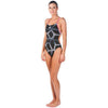 COSTUME ARENA DONNA INTERO PISCINA SPALLINA STRETTA BLACK FUXIA