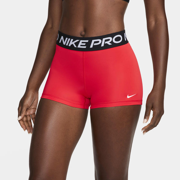 SHORTS NIKE PRO WOMAN PANTALONCINO CORTO PALESTRA DONNA ROSSO