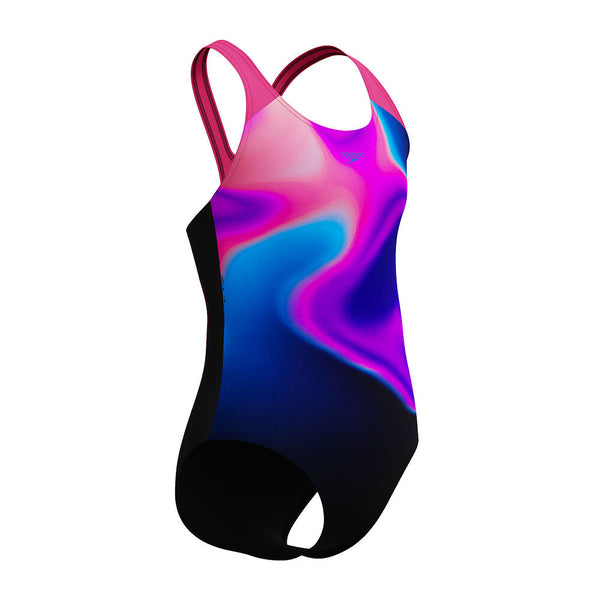 COSTUME BIMBA PISCINA SPEEDO NUOTO INTERO FANTASIA BAMBINA GIRLS PLACEMENT SPLASHBACK PRINT ONE PIECE