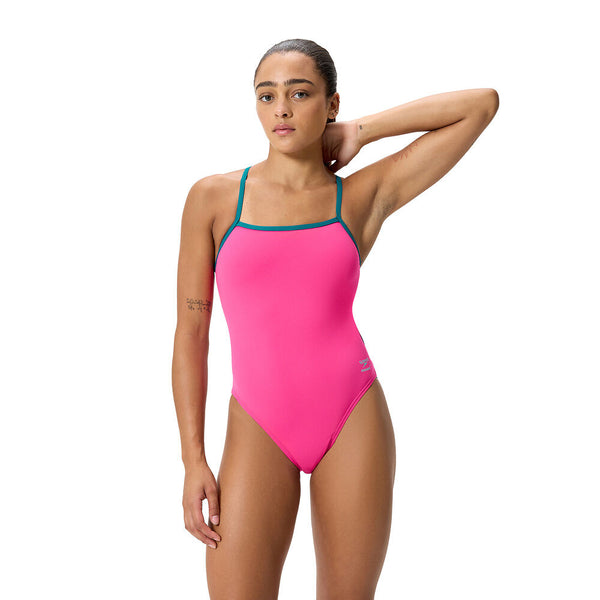 COSTUME DONNA PISCINA SPEEDO NUOTO INTERO SPALLINA SOLID TRI BACK ONE PIECE