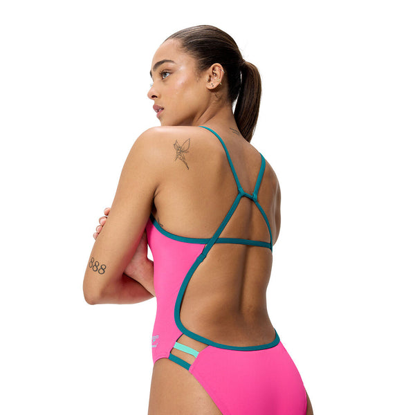COSTUME DONNA PISCINA SPEEDO NUOTO INTERO SPALLINA SOLID TRI BACK ONE PIECE