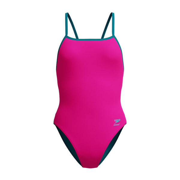 COSTUME DONNA PISCINA SPEEDO NUOTO INTERO SPALLINA SOLID TRI BACK ONE PIECE