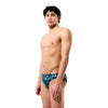 COSTUME SPEEDO UOMO SLIP SWIM PRINTED BRIEFS NUOTO PISCINA 7CM NAVY GREEN