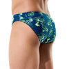 COSTUME SPEEDO UOMO SLIP SWIM PRINTED BRIEFS NUOTO PISCINA 7CM NAVY GREEN