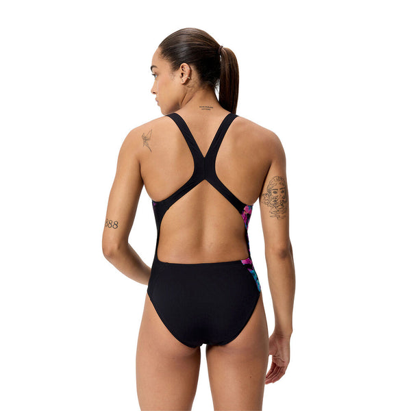 COSTUME DONNA PISCINA SPEEDO NUOTO INTERO FL PLACEMENT PRINTED POWERBACK