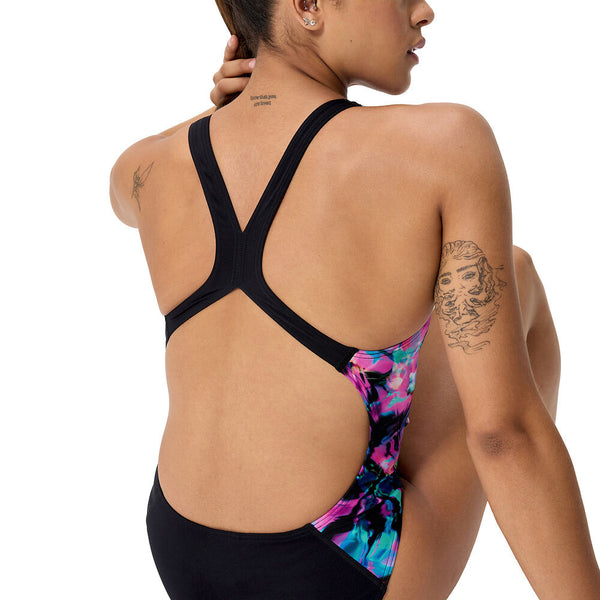 COSTUME DONNA PISCINA SPEEDO NUOTO INTERO FL PLACEMENT PRINTED POWERBACK