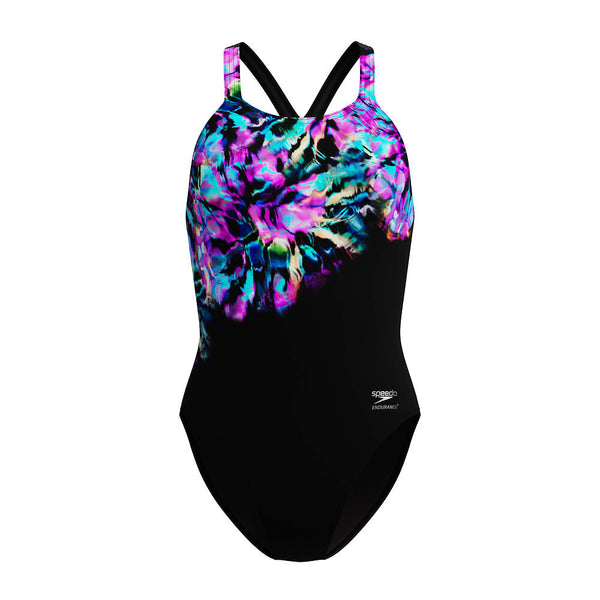 COSTUME DONNA PISCINA SPEEDO NUOTO INTERO FL PLACEMENT PRINTED POWERBACK