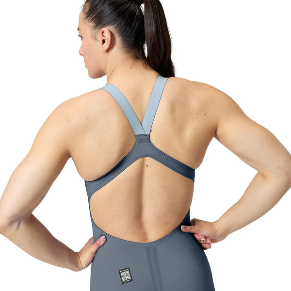 COSTUMONE SPEEDO FASTSKIN LZR VALOR 2.0 COSTUMONI DONNA OPEN BACK KNEESKIN GRIGIO