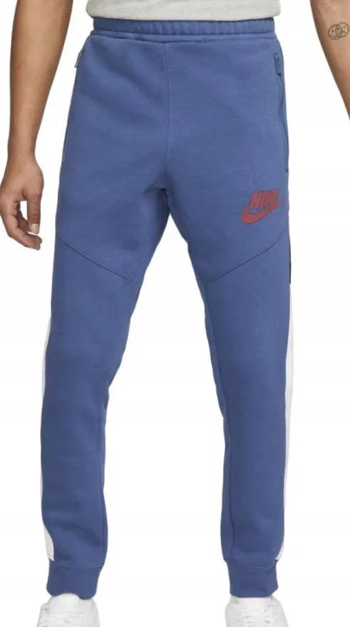 PANTALONE NIKE UOMO TUTA TRAINING JOGGER CLUB FELPATO AZZURRO BLU