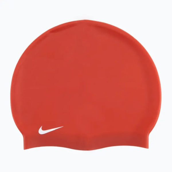 CUFFIA PISCINA NUOTO NIKE SWIM CAP SILICONE BIG SWOOSH ROSSA