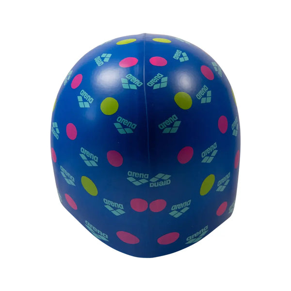 CUFFIA ARENA PISCINA SILICONE SWIM CAP CUFFIE NUOTO PRINT JUNIOR DOTS BLUE