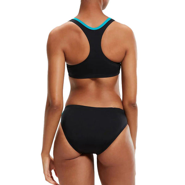 COSTUME BIKINI SPEEDO 2 PEZZI DONNA FASCIA PISCINA NUOTO NERO COLORATO