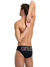 COSTUME ARENA UOMO SLIP NUOTO PISCINA NERO BIG LOGO BRIEF