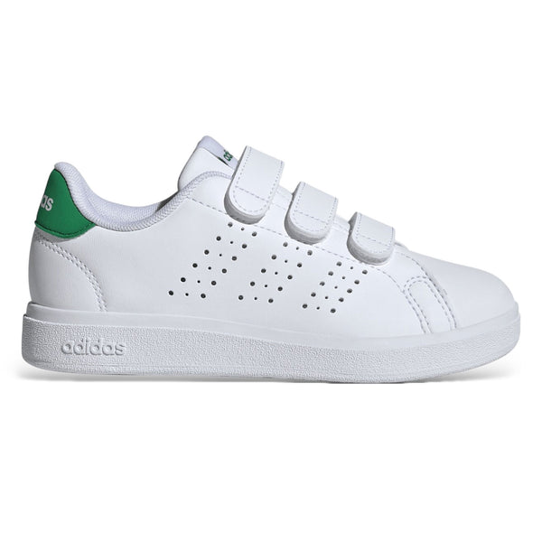 SCARPE BIMBO BIMBA ADIDAS ADVANTAGE CHILDREN CON STRAPPI BIANCO VERDE