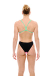 COSTUME DONNA AKRON ITALIA NUOTO PISCINA SPALLINA STRETTA