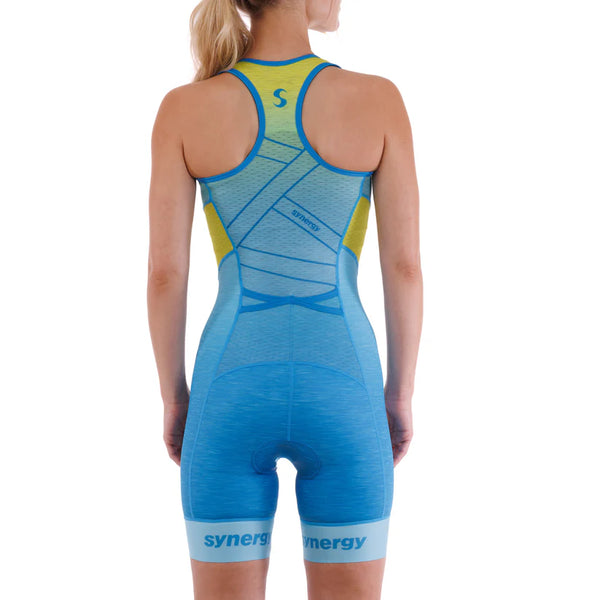 BODY SYNERGY TUTA TRIATHLON UOMO SMANICATA  AZZURRA
