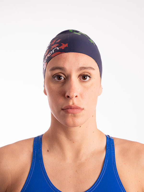 CUFFIA PISCINA AKRON ITALIA SILICONE SWIM CAP BE WATER CUFFIE NUOTO